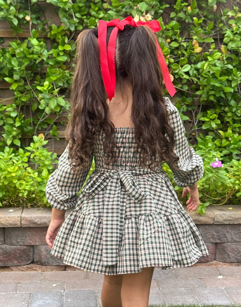 Red plaid dress