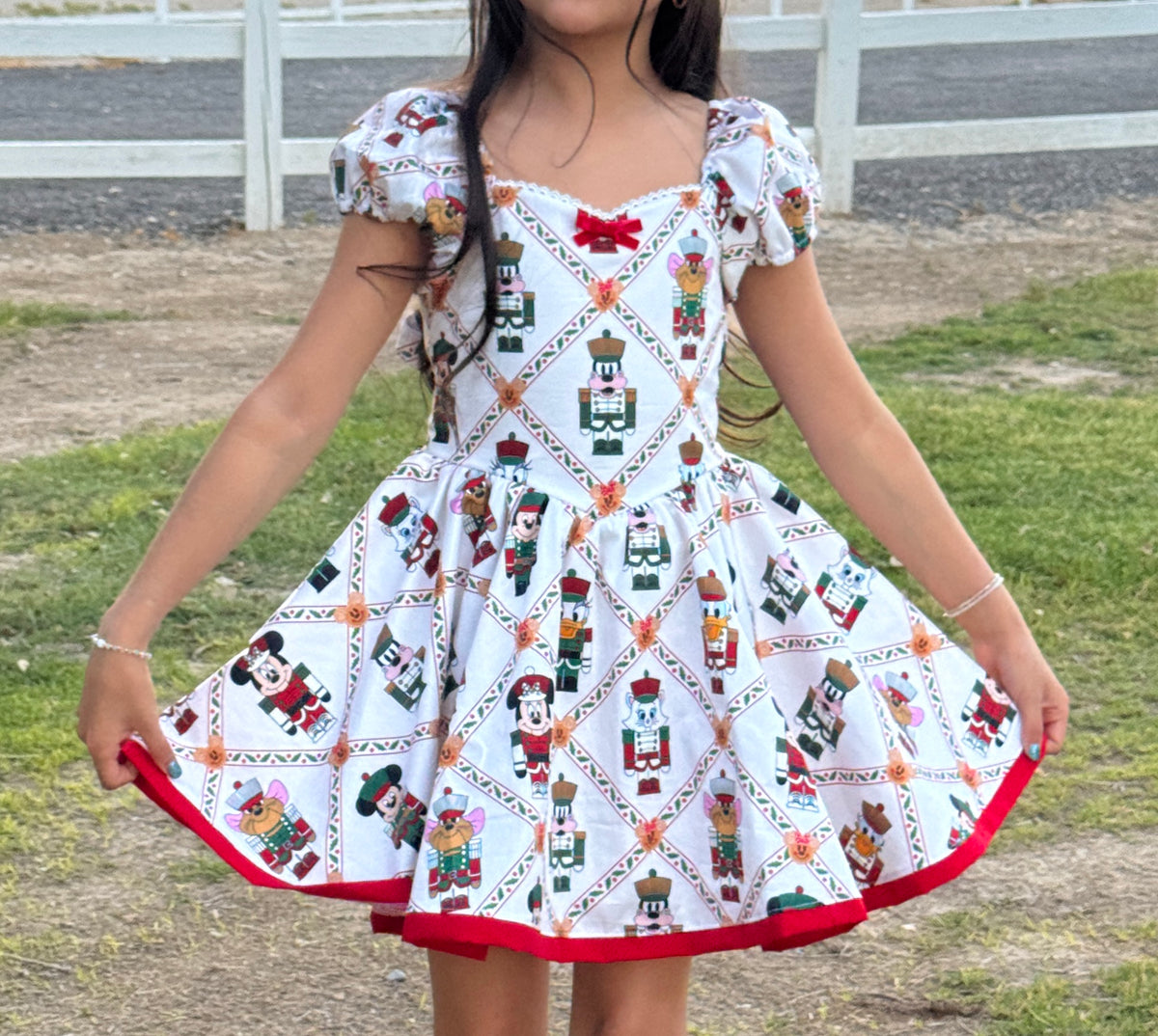 White trellis character dress