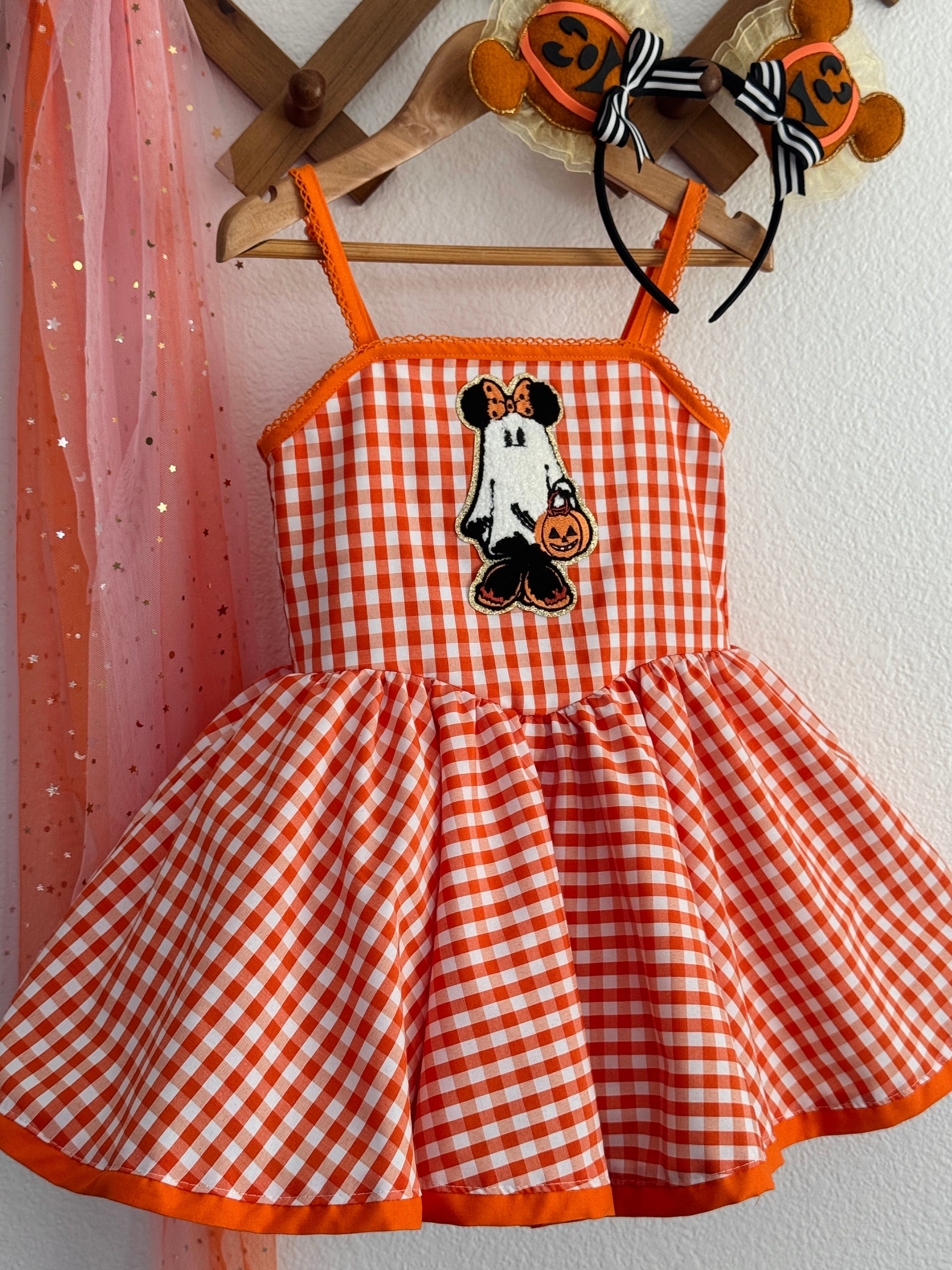 Cami orange gingham dress