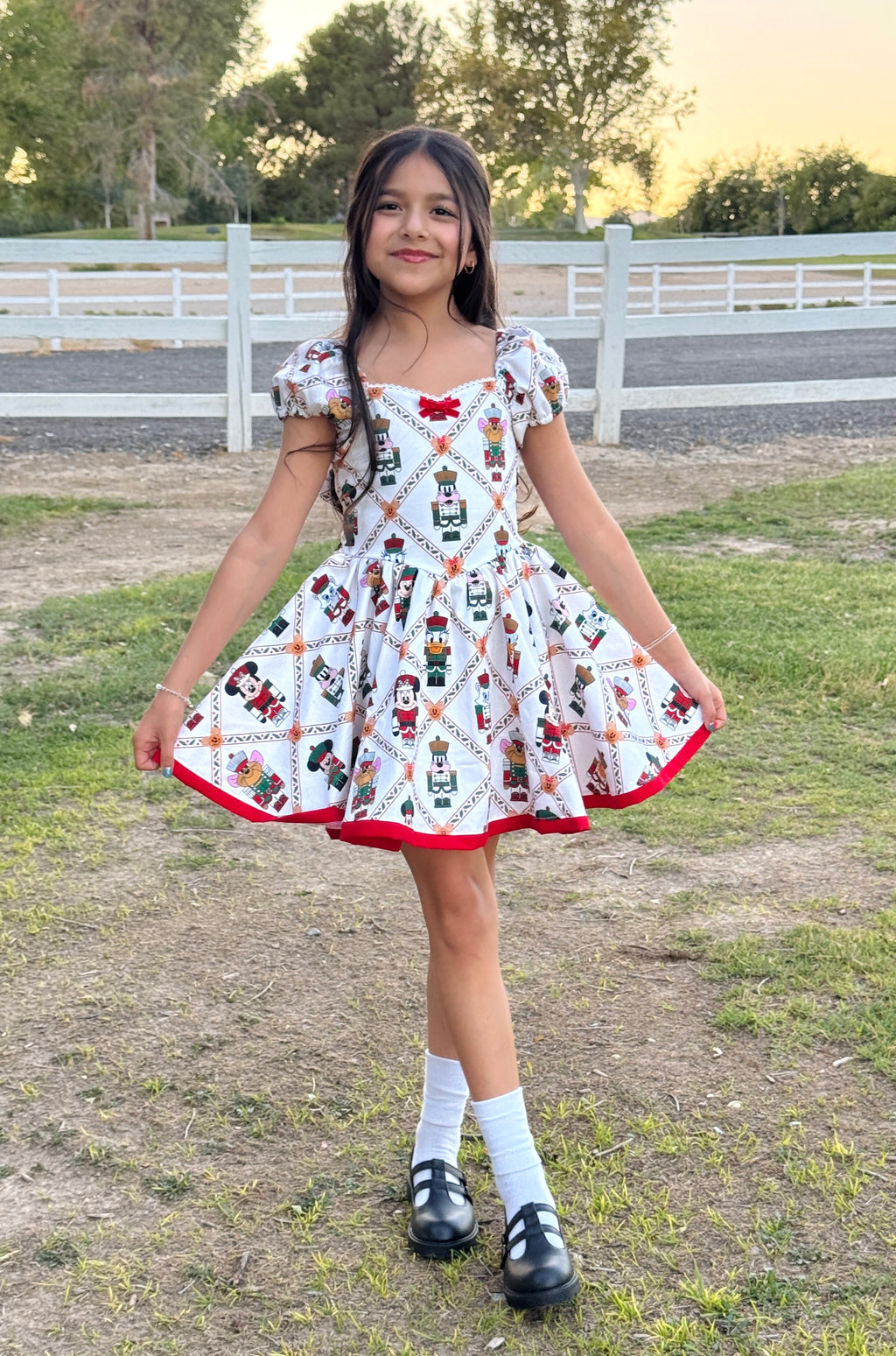 White trellis character dress
