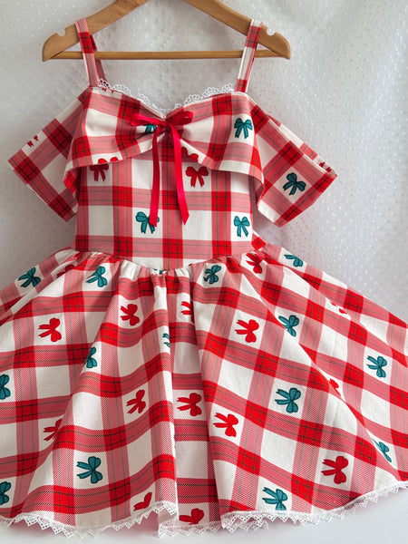 Plaid bows dress