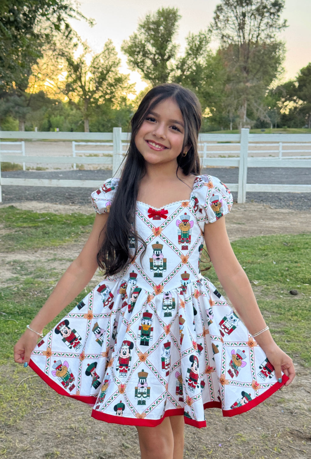 White trellis character dress