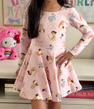 ..Bright pink K-pop knit dress