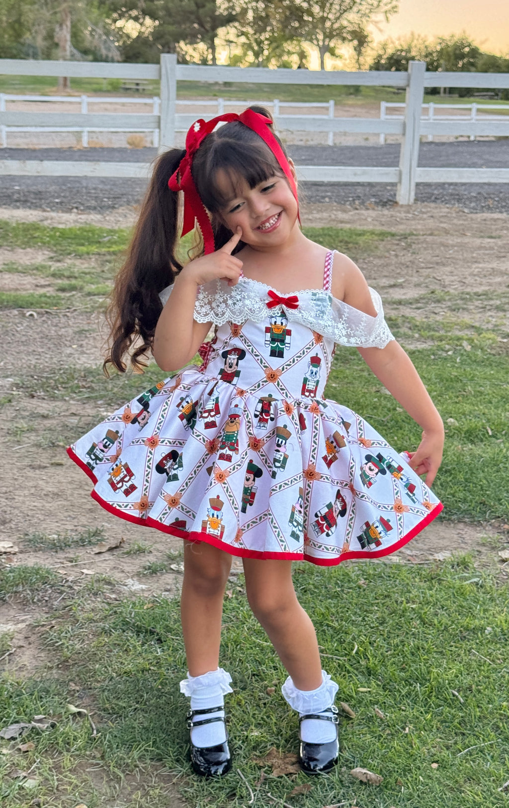 White trellis character dress