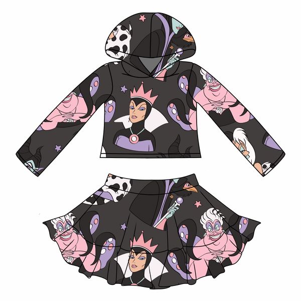 Pink villains hoodie set