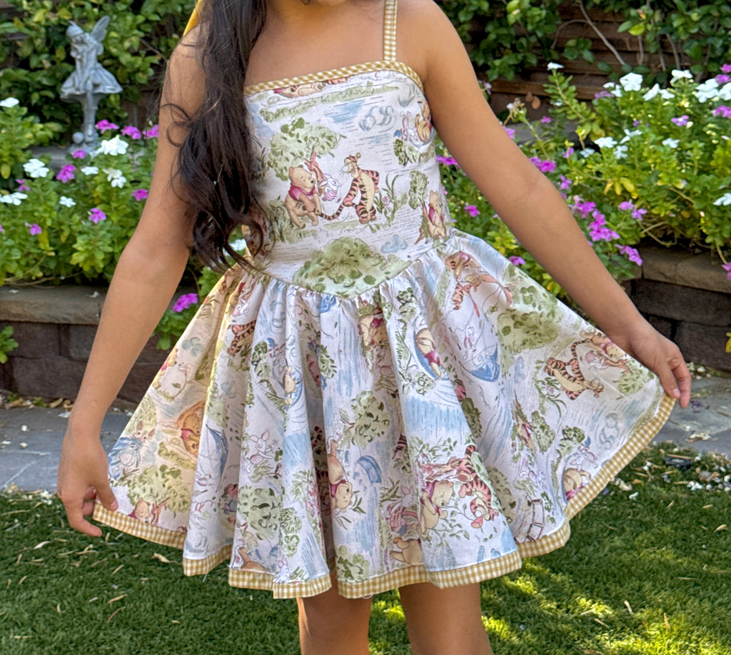 Pooh bear gingham dress