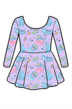 ..Purple cat knit dress