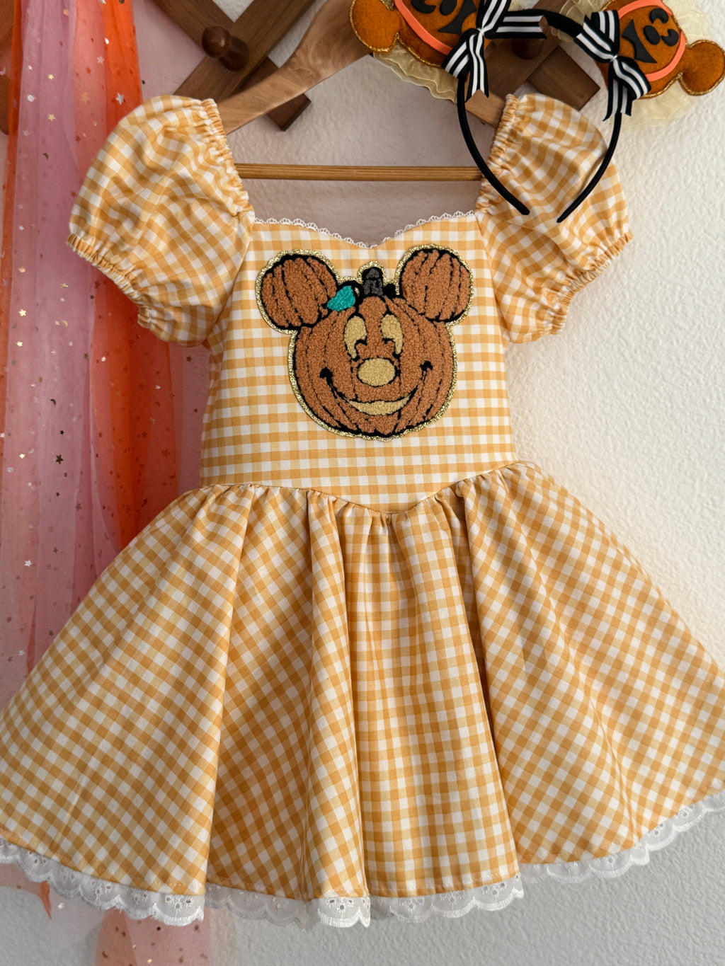 Mustard gingham dress
