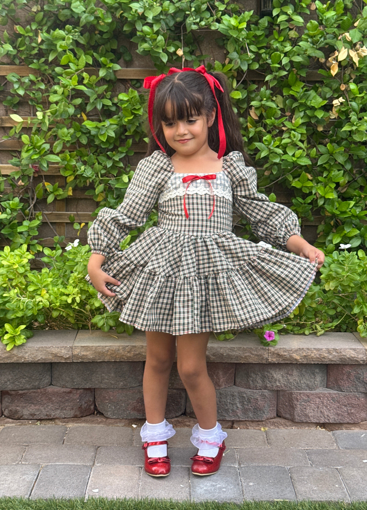 Red plaid dress