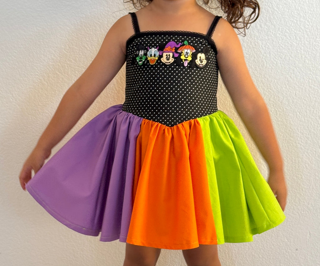 Color block neon dress