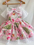 Pink Santa off the shoulder dress