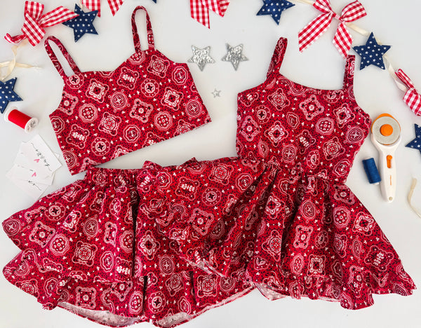 .Red bandanna print