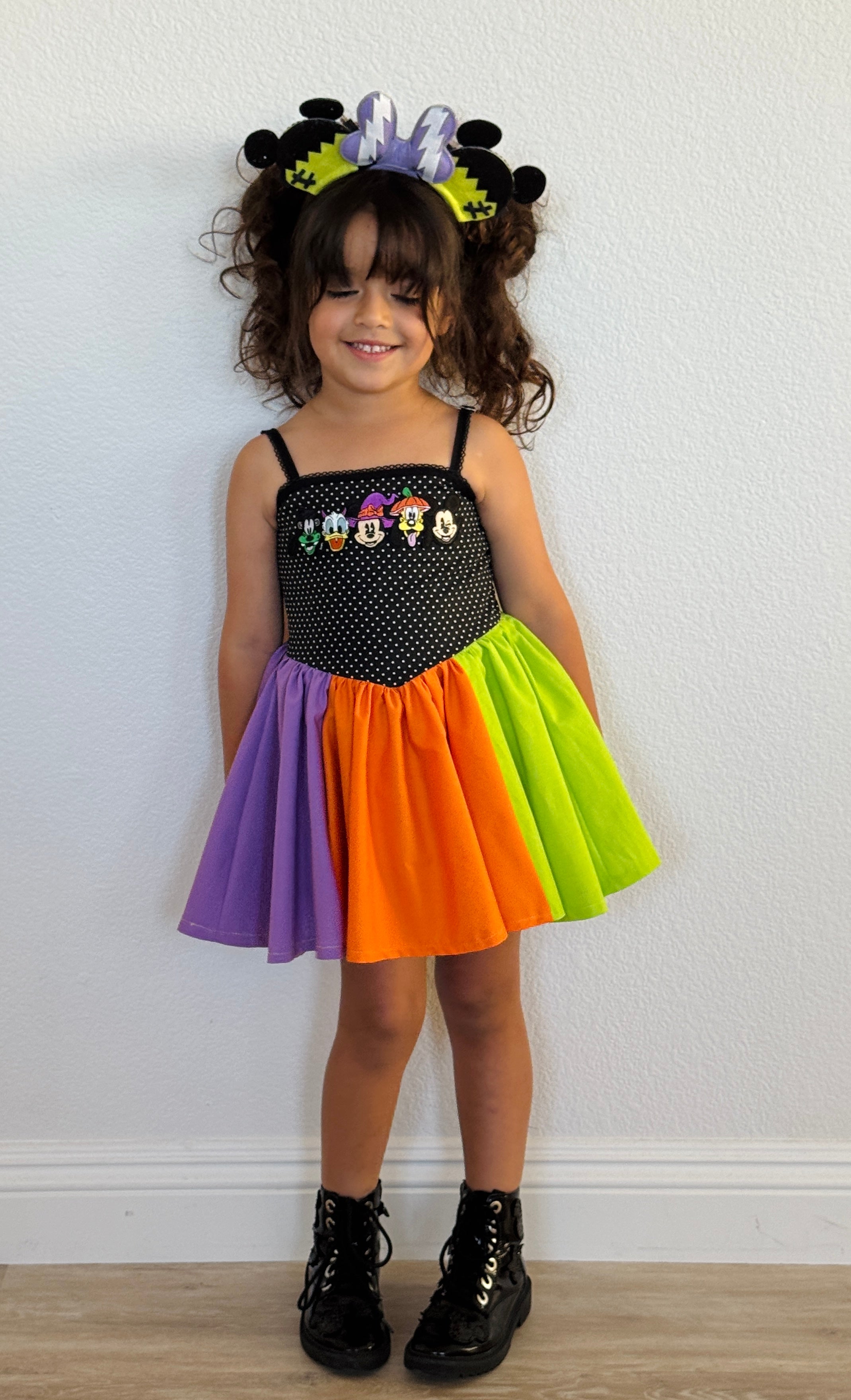 Color block neon dress