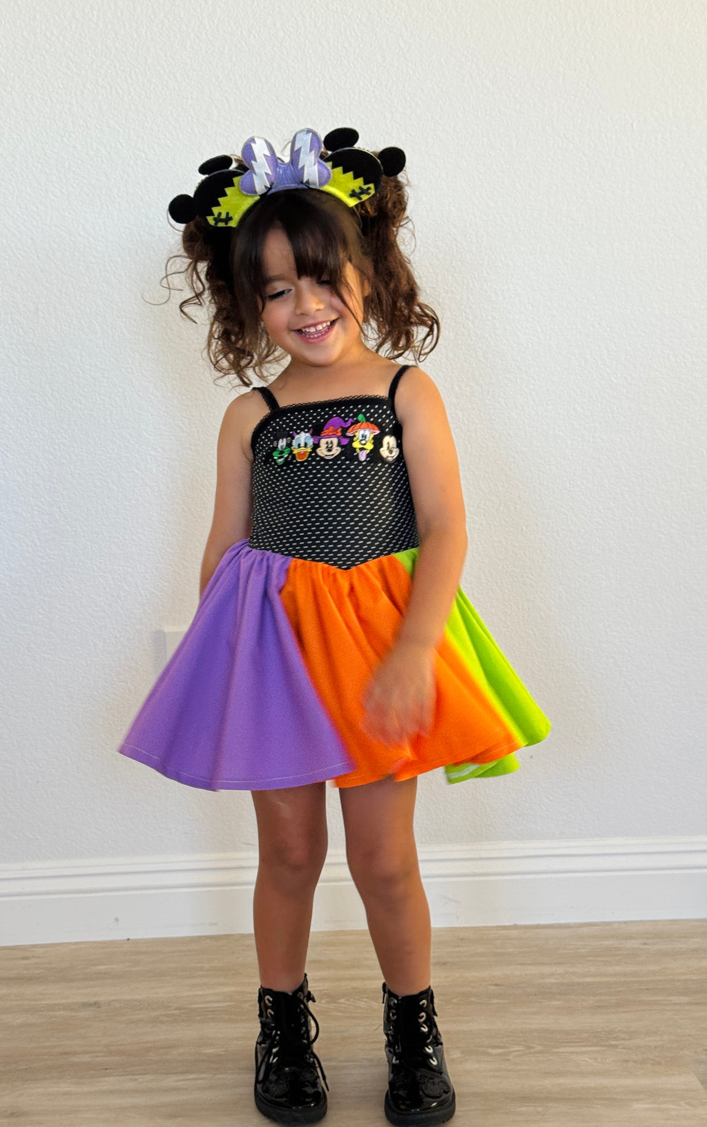 Color block neon dress
