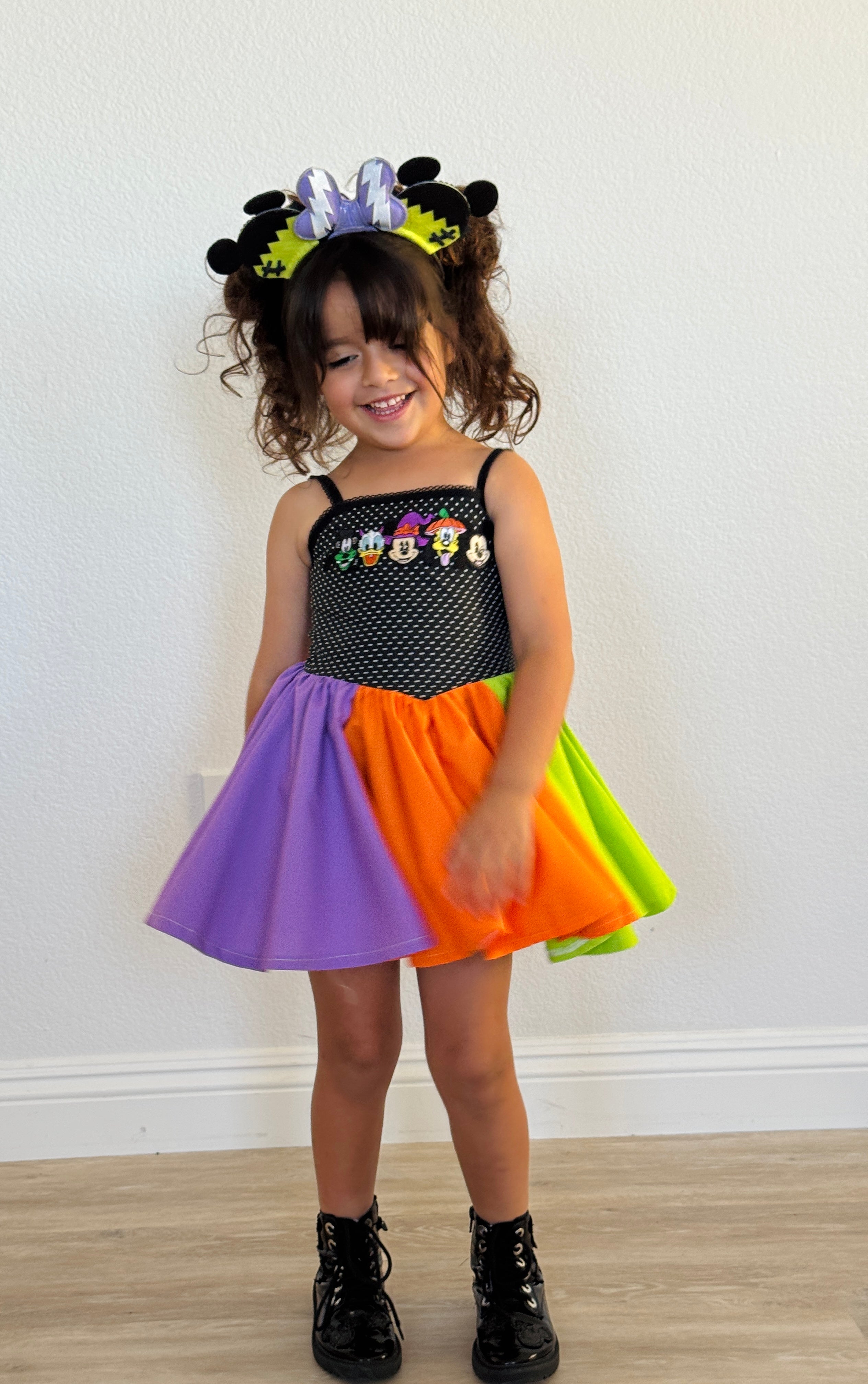 Color block neon dress
