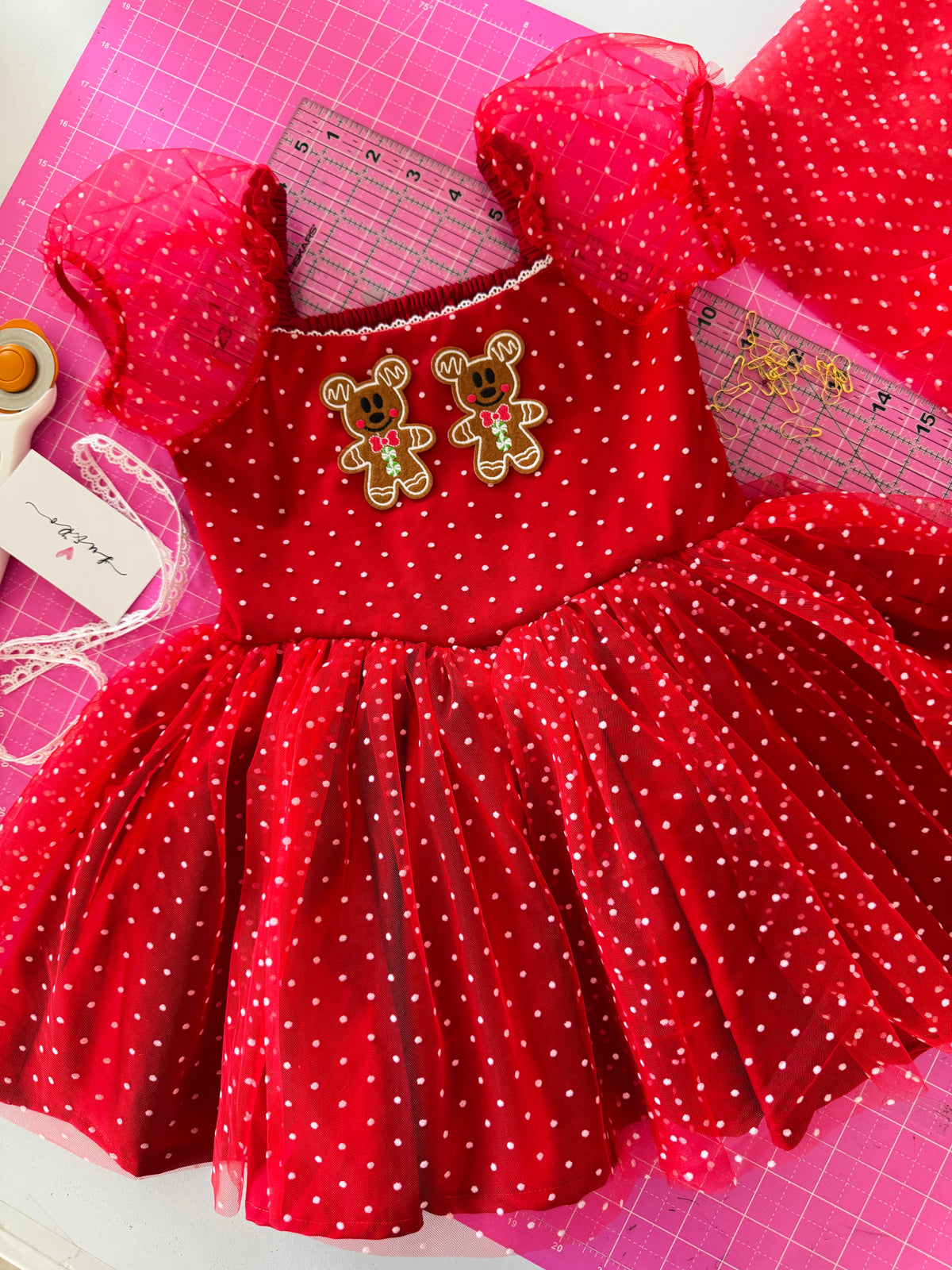 Gingerbread polka dot fabric