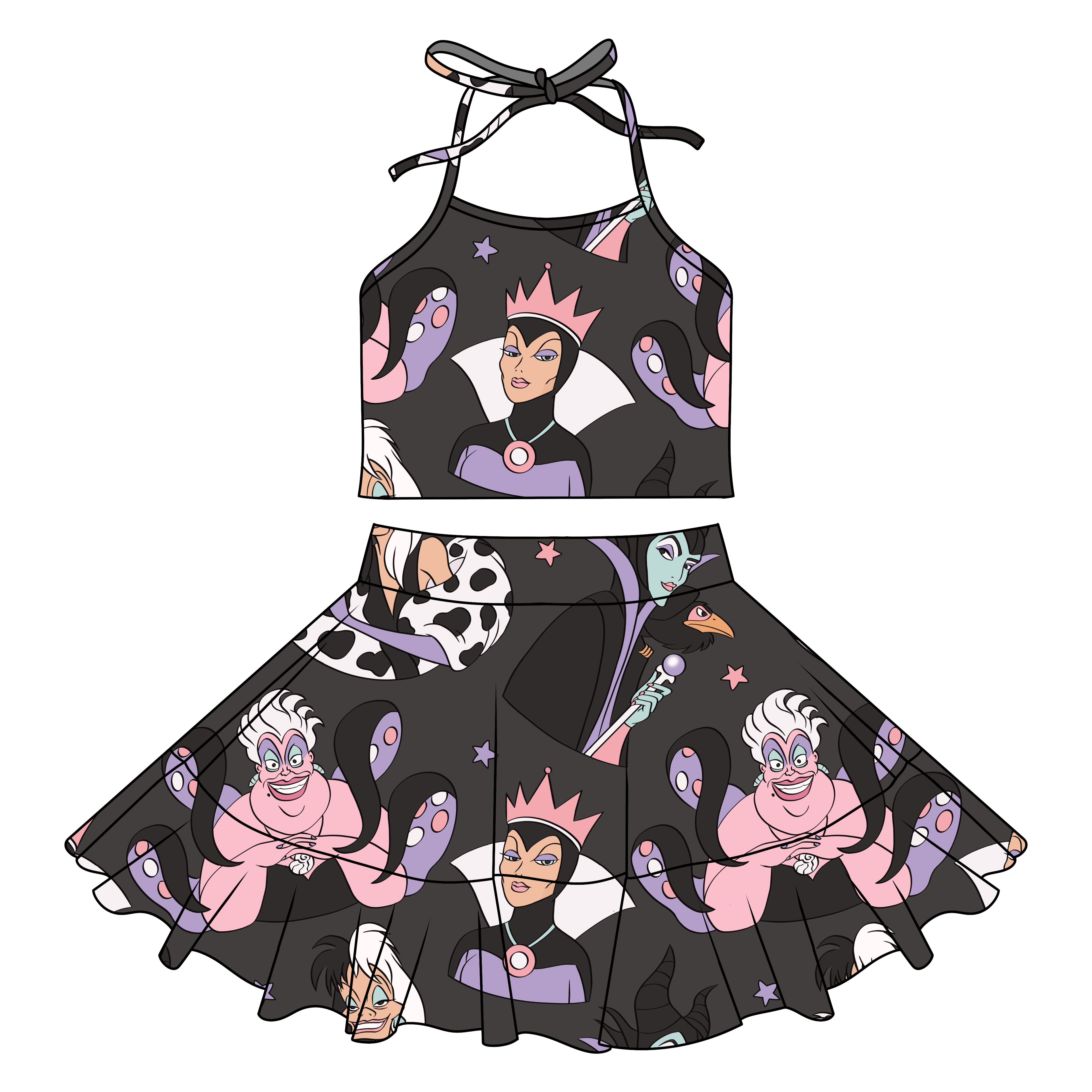 Pink villains halter set