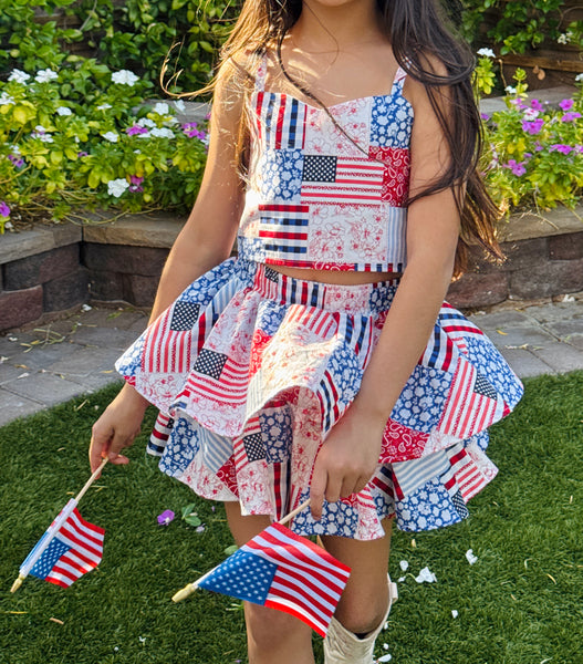 .Patriotic patchwork two piece