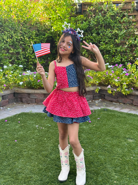 .Stars colors block two piece
