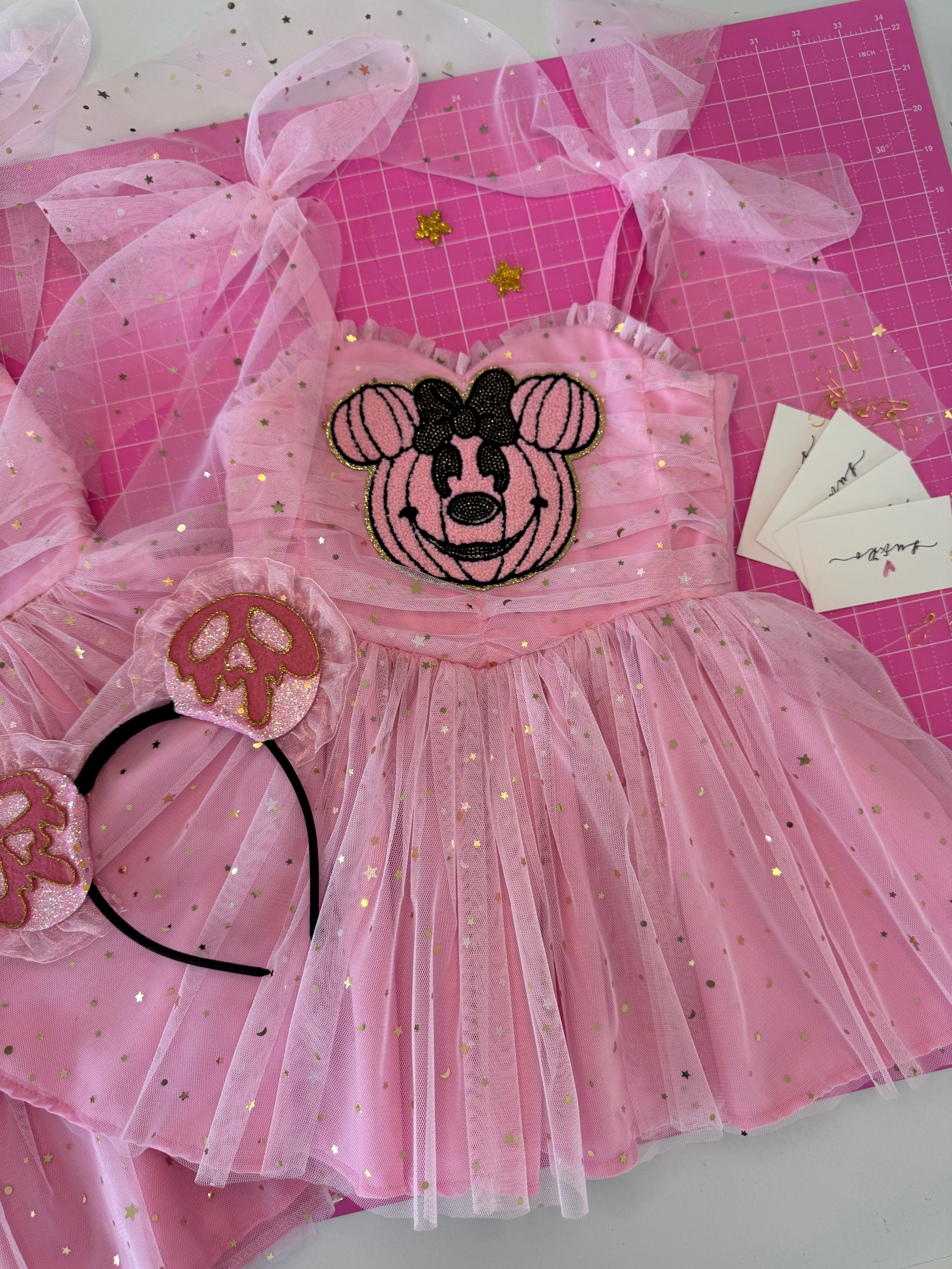 Pink glitter tulle dress