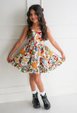 Bright mouse flutter sleeve dress
