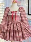 Red plaid dress
