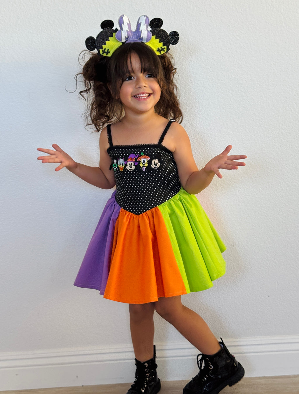 Color block neon dress