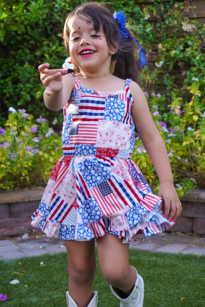 .Patriotic patchwork dress