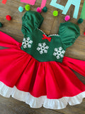 Snowflake puff sleeve dress