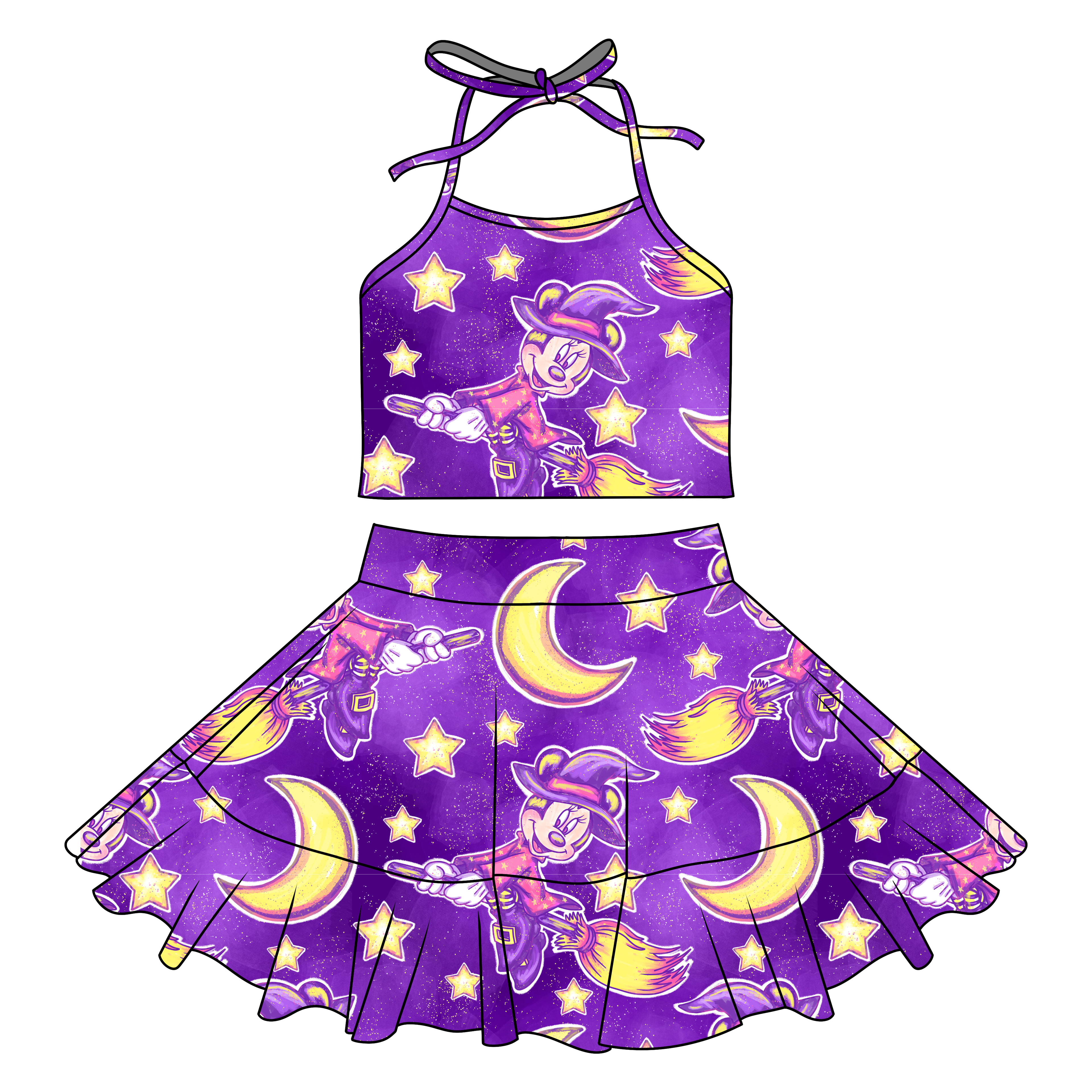 Witch Minnie halter set