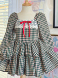 Tiered plaid dress