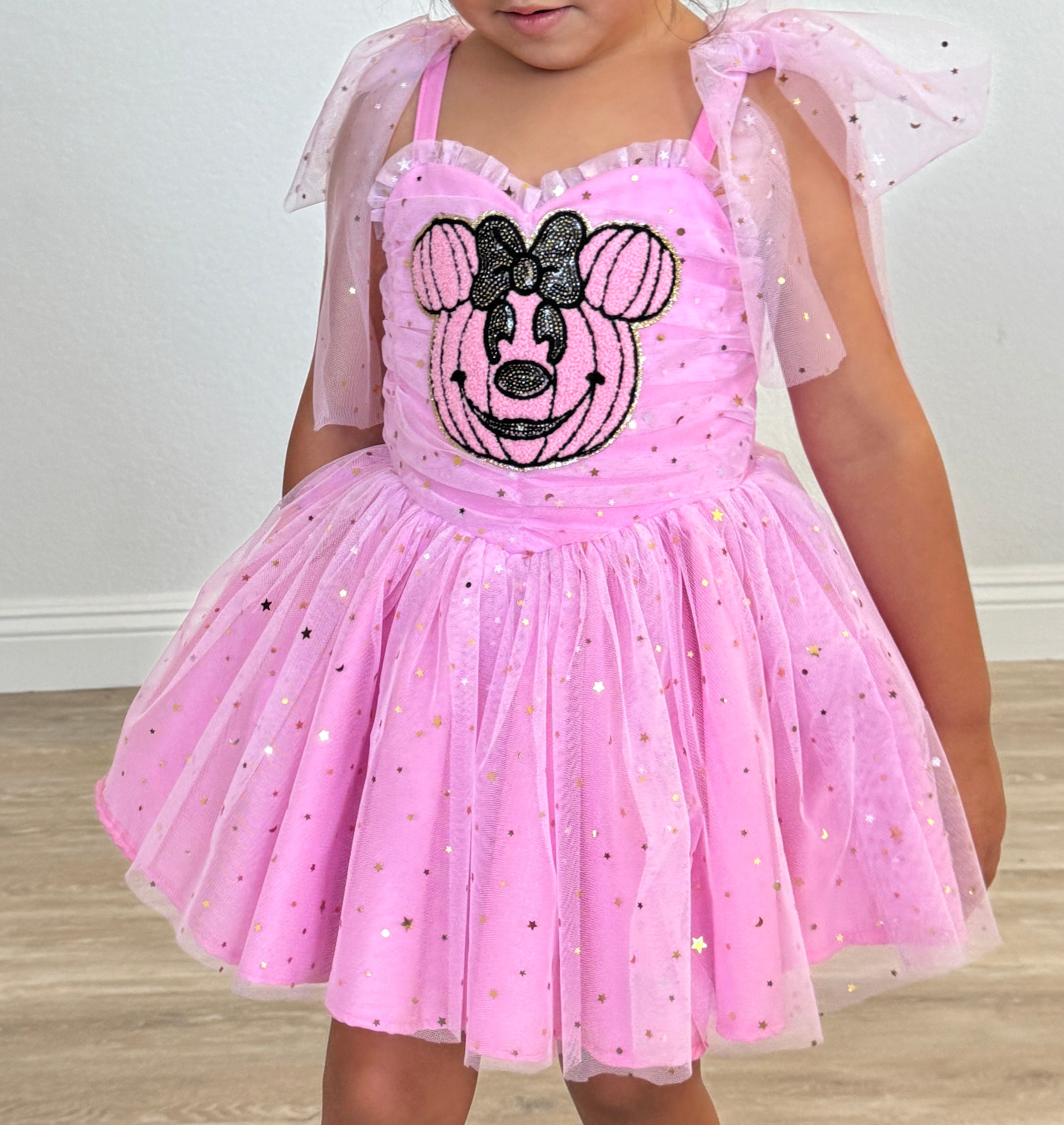 Pink glitter tulle dress