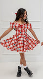 Plaid bows dress