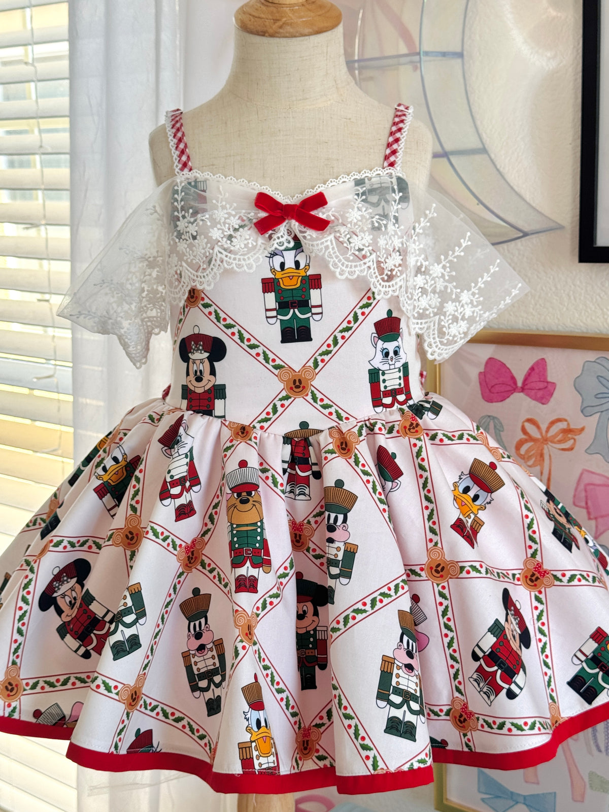 White trellis character dress