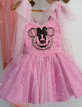 Pink glitter tulle dress