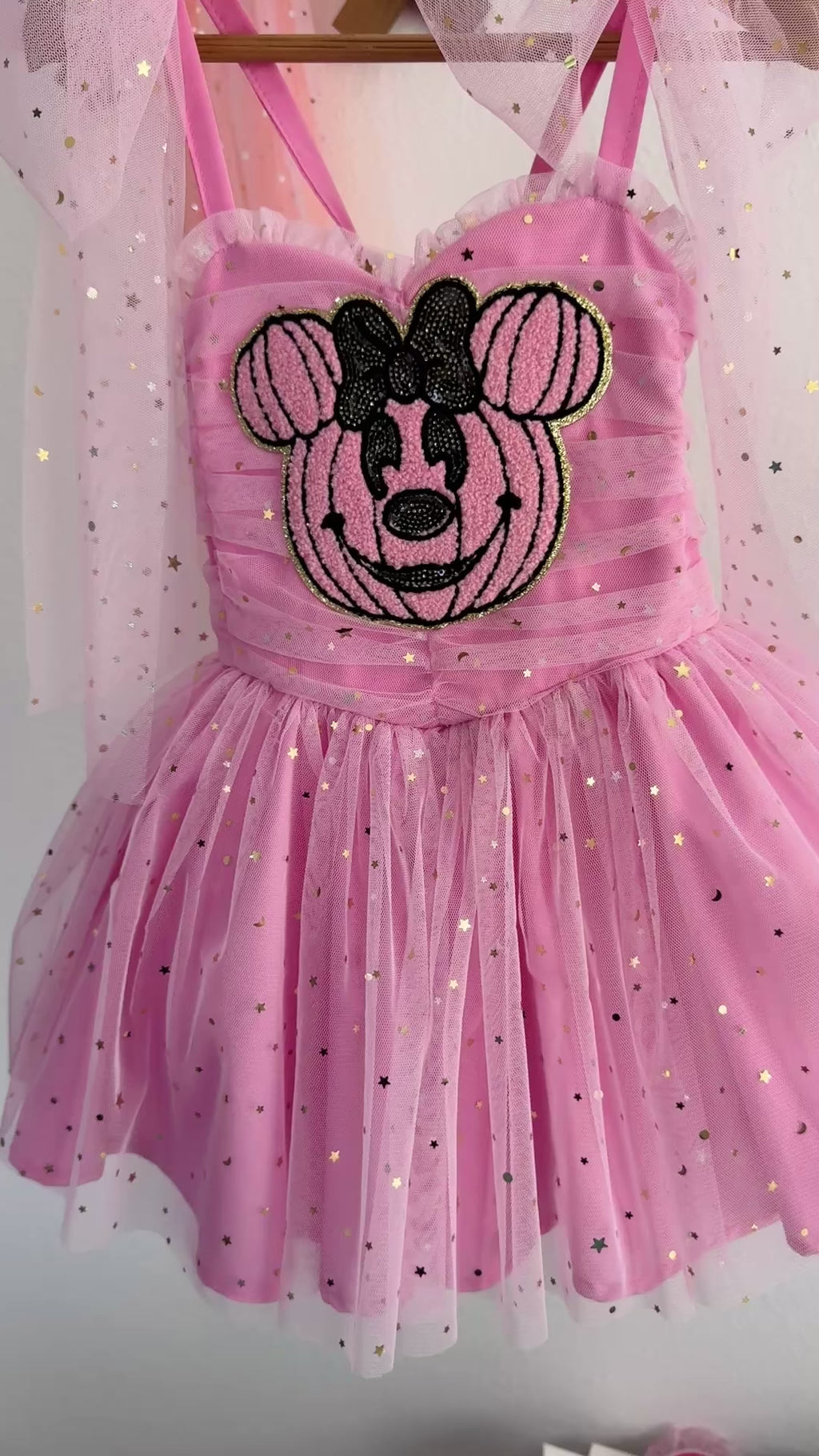Pink glitter tulle dress